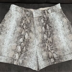 Song of Style High Waist Snakeskin Shorts - Gray and Cream